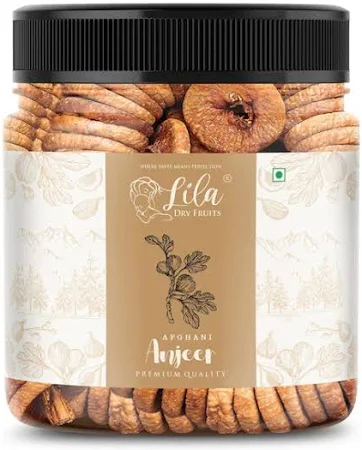 LILA DRY FRUITS Premium Dried Afghani Anjeer 100gms Mason Jar Pack | Dried Figs | Rich Source of Fibre Calcium & Iron | Low in calories and Fat